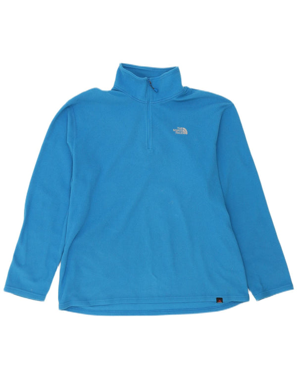 Suéter de lã masculino The North Face com zíper e gola XL azul poliéster