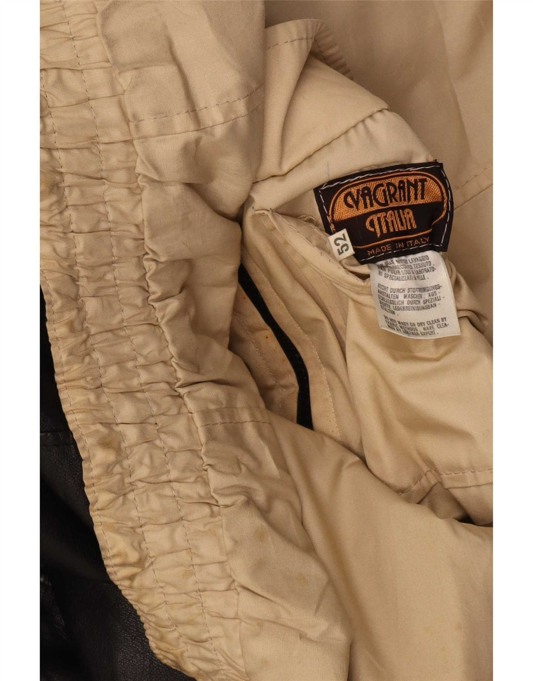 Jaqueta de couro masculina Vagrant IT 52 XL preta
