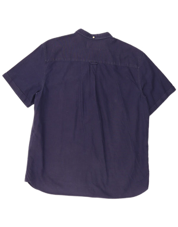 Camisa masculina de manga curta Lyle & Scott 2XL algodão azul marinho