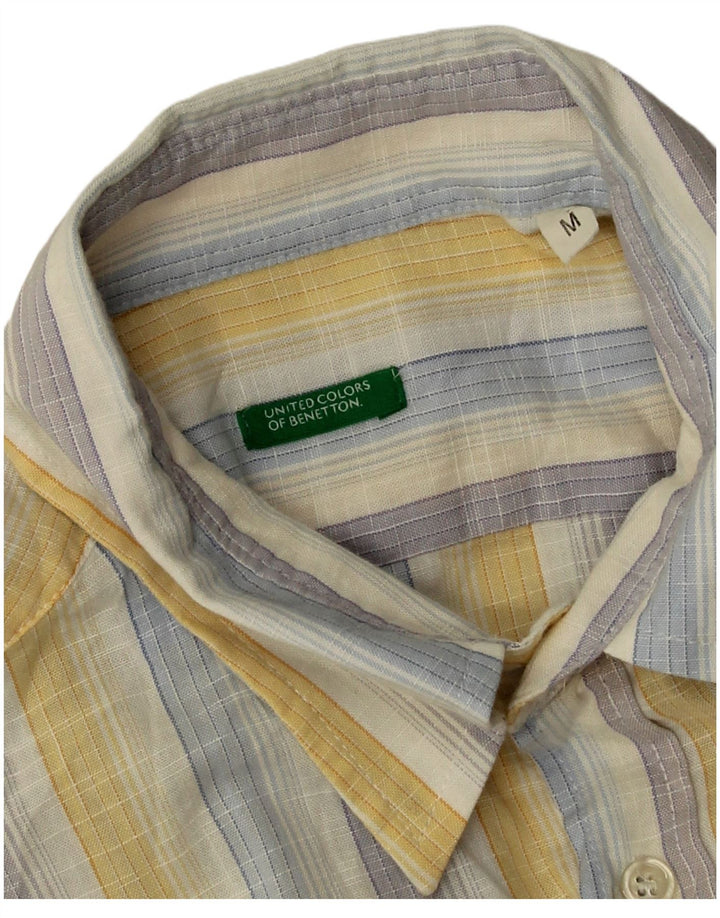 Camisa masculina Benetton média listrada multicolorida