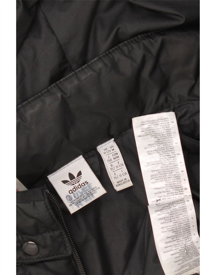 Casaco acolchoado com capuz Adidas Boys 11-12 anos preto poliéster