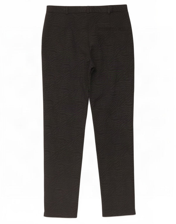 Calça feminina Topshop UK 10 pequena W28 L29 preta com estampa animal