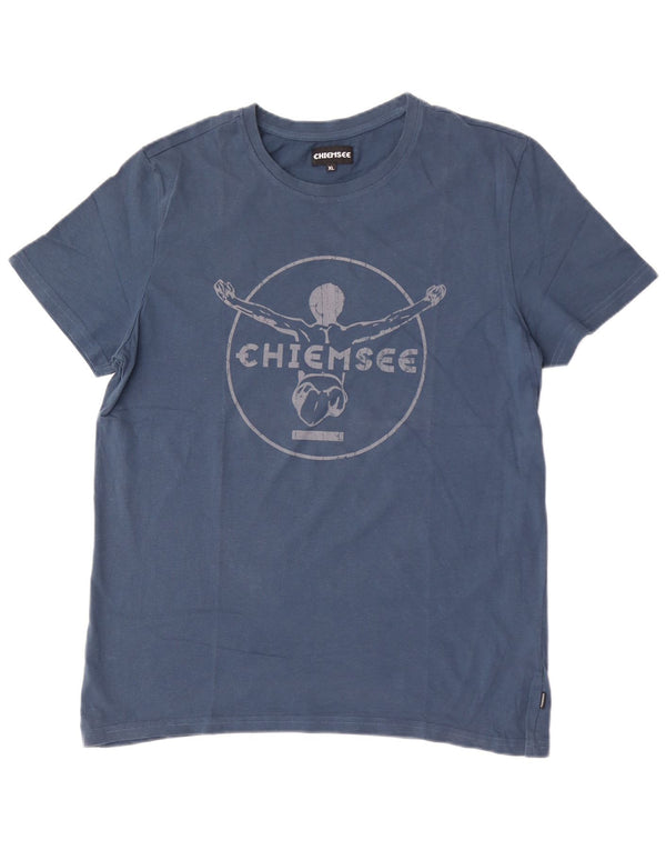 Camiseta feminina Chiemsee com estampa gráfica UK 18 XL algodão azul