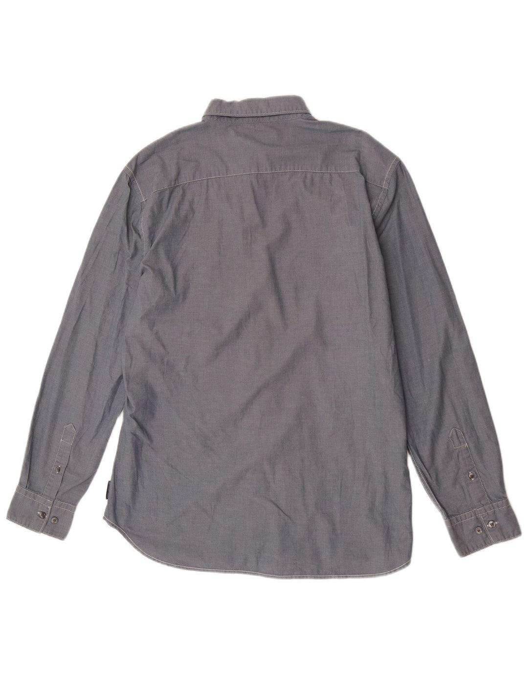 Camisa masculina French Connection grande algodão azul