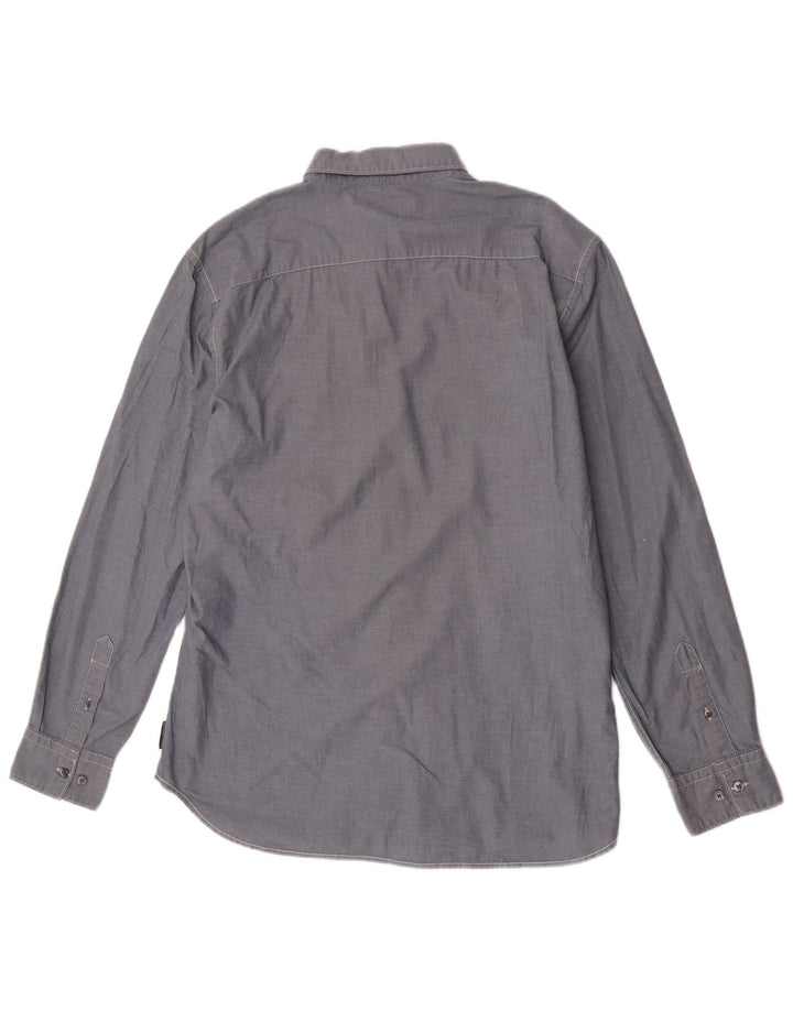 Camisa masculina French Connection grande algodão azul