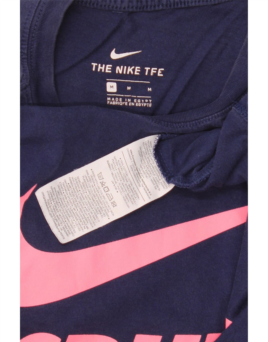 Camiseta Nike masculina gráfica Top médio algodão azul marinho