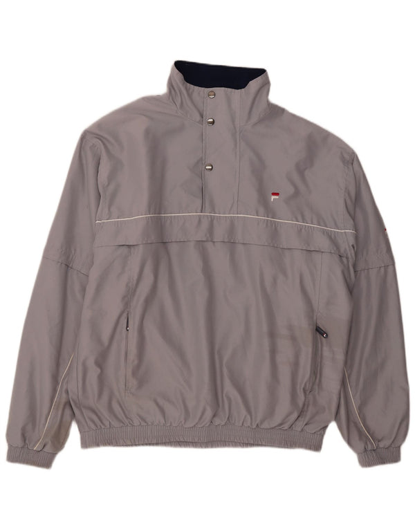 Fila Mens Pulôver Treino Top Jaqueta Grande Poliéster Cinza