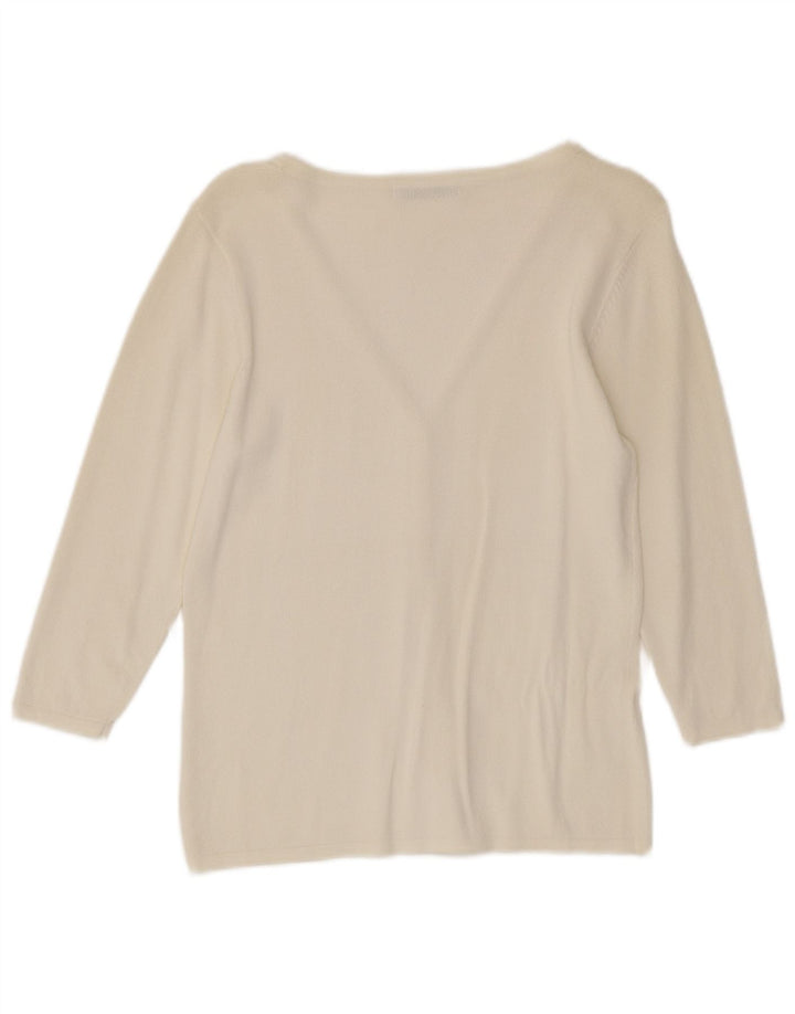 Suéter cardigã feminino Marks & Spencer UK 10 pequeno off white