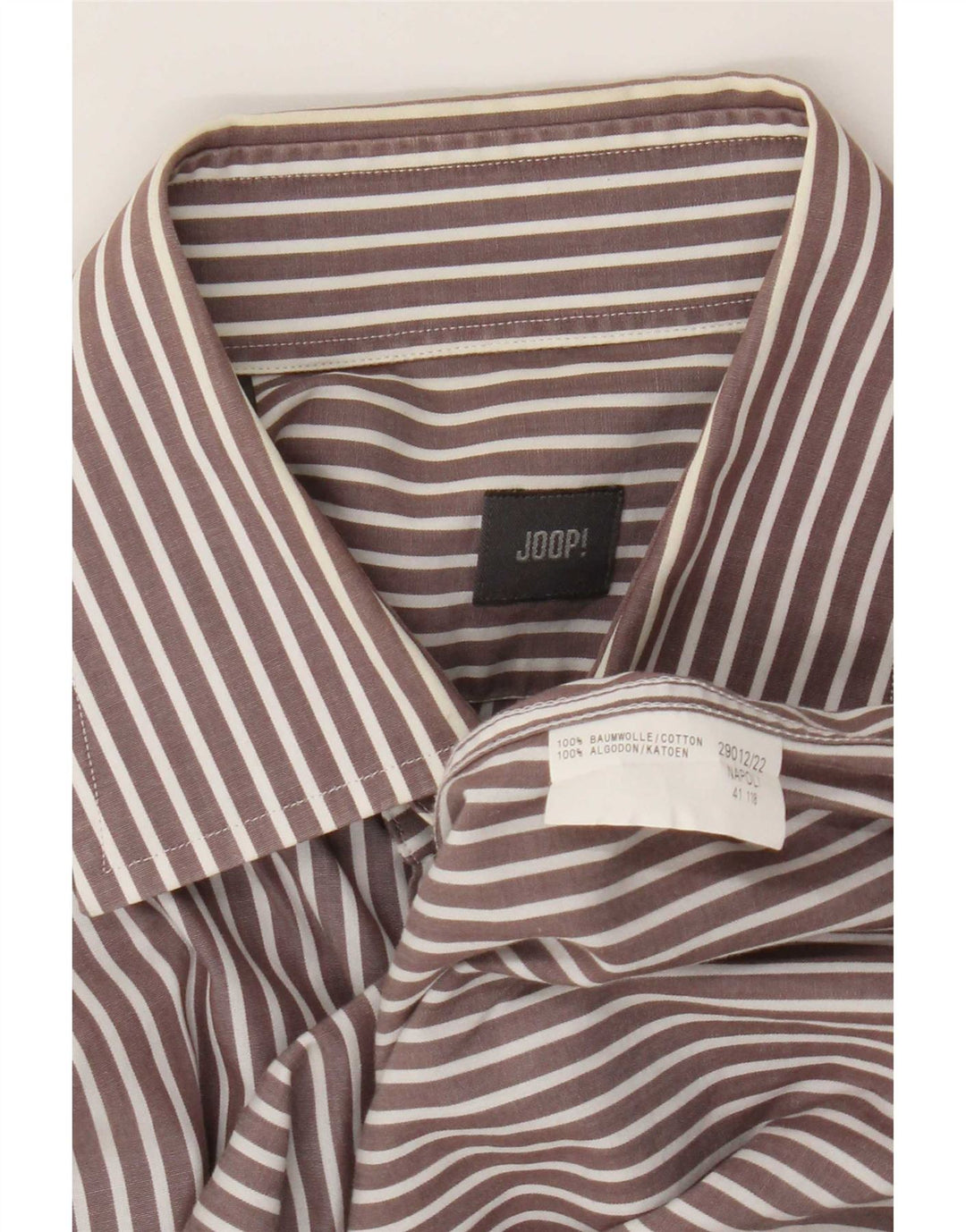 Camisa masculina Joop tamanho 41 grande algodão listrado marrom