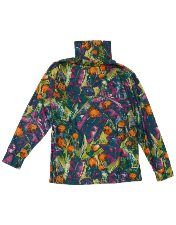Top feminino vintage com padrão abstrato manga comprida IT 48 XL multicolorido