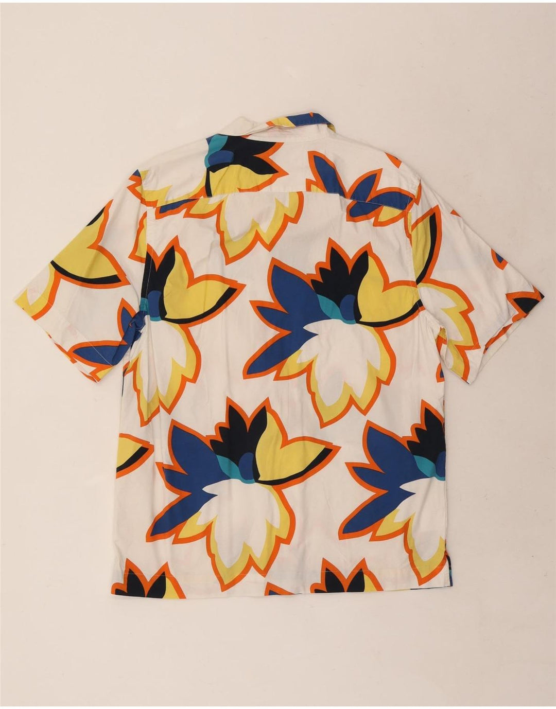 Camisa masculina de manga curta Penguin médio branco floral