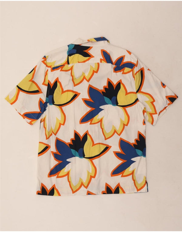 Penguin Mens Short Sleeve Shirt Medium White Floral