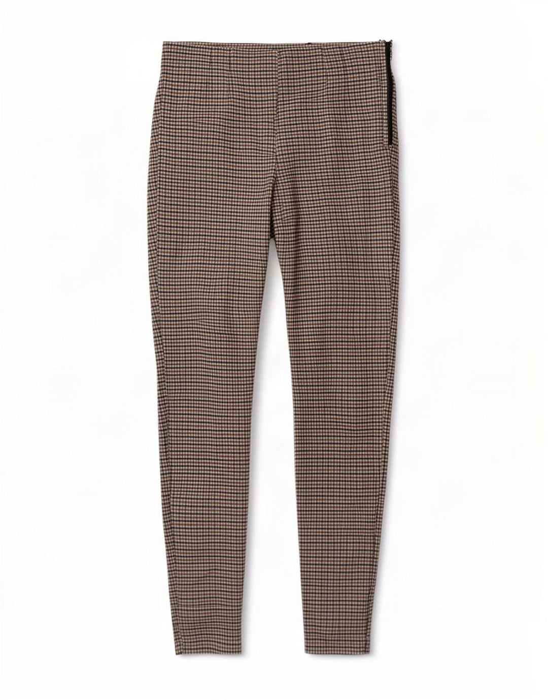 Leggings femininas Zara UK 12 médio marrom guingão