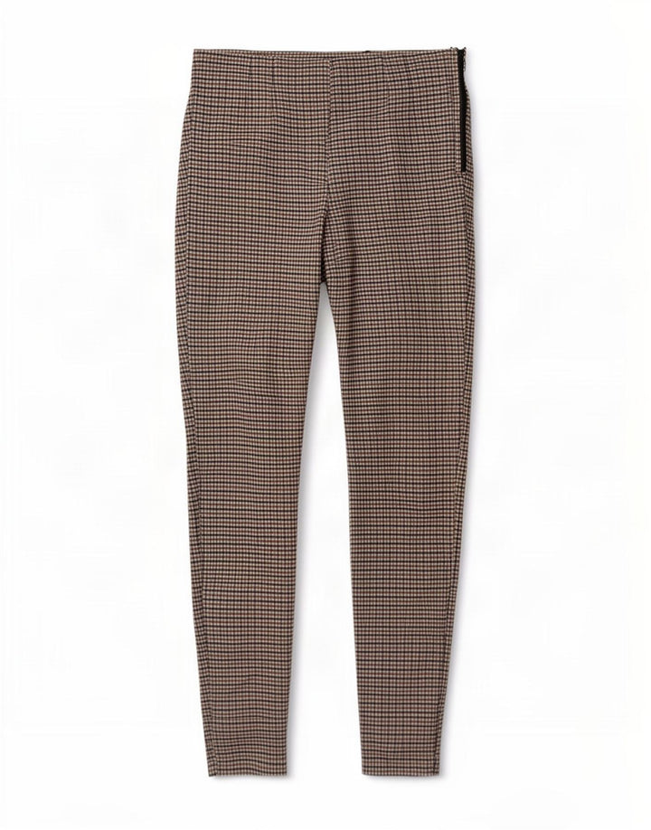 Leggings femininas Zara UK 12 médio marrom guingão