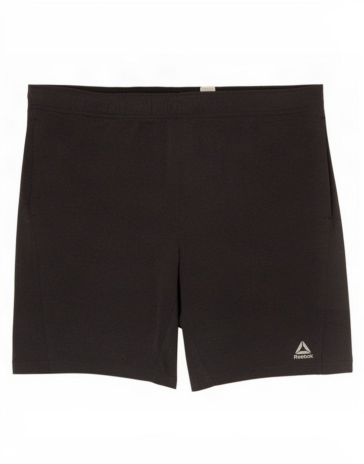 Shorts esportivos masculinos Reebok poliéster cinza médio