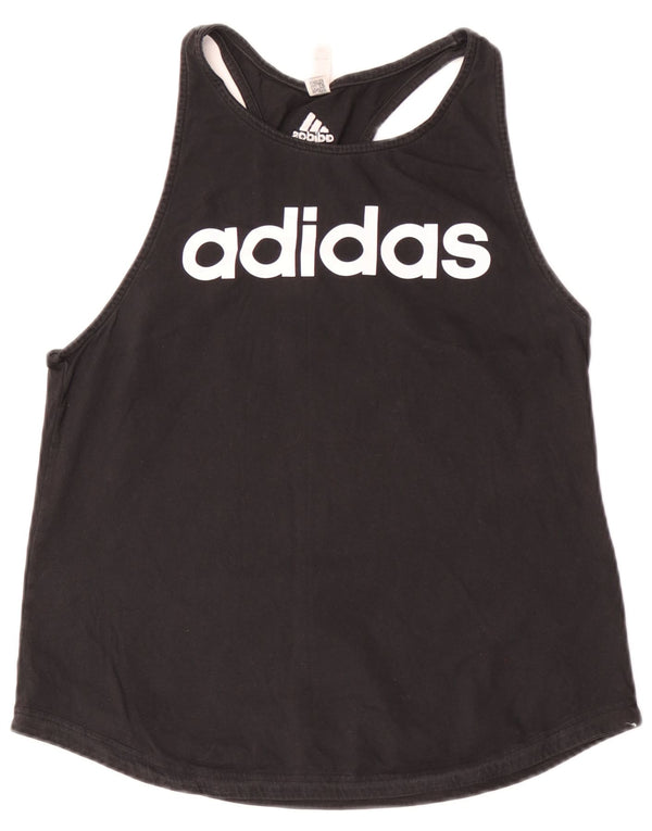 Adidas Womens Graphic Vest Top UK 16/18 Grande Algodão Preto