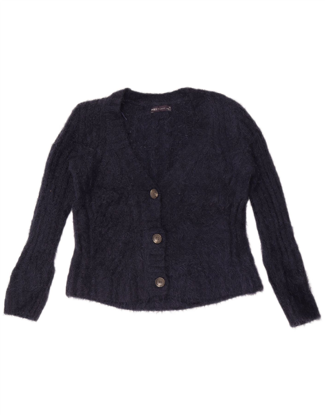 Suéter cardigã oversized feminino Marks & Spencer Reino Unido 6 XS azul marinho