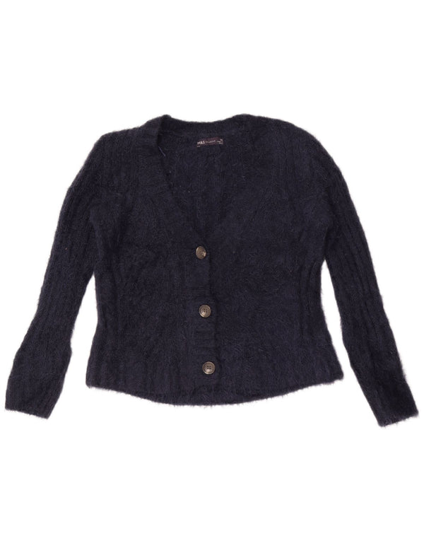 Suéter cardigã oversized feminino Marks & Spencer Reino Unido 6 XS azul marinho