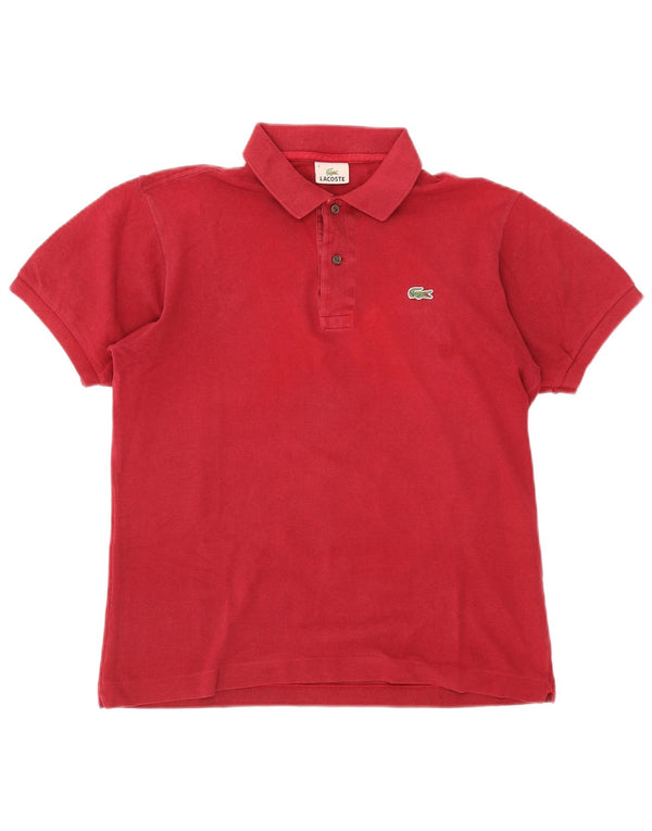 Camisa polo masculina Lacoste tamanho 4 médio algodão vermelho