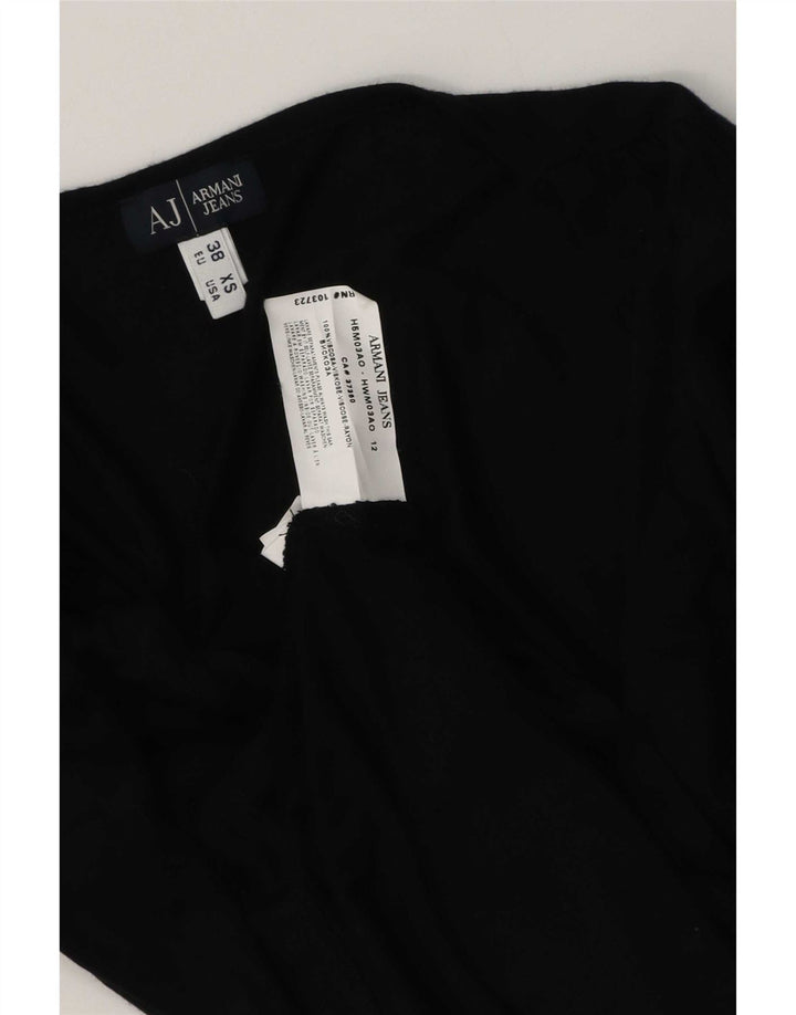 Armani Jeans Top feminino manga 3/4 UE 38 médio preto viscose