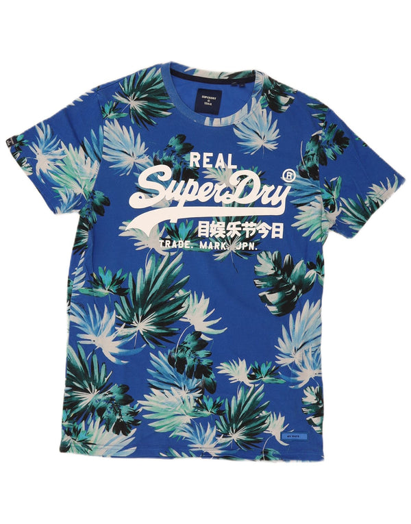 Camiseta gráfica masculina Superdry Top grande azul floral havaiano