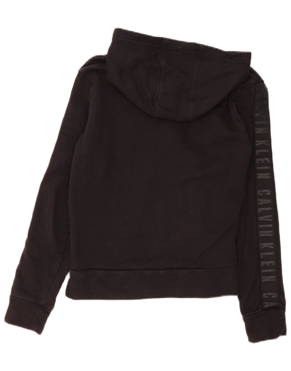 Calvin Klein Suéter feminino Performance Zip com capuz Reino Unido 14 Médio Preto