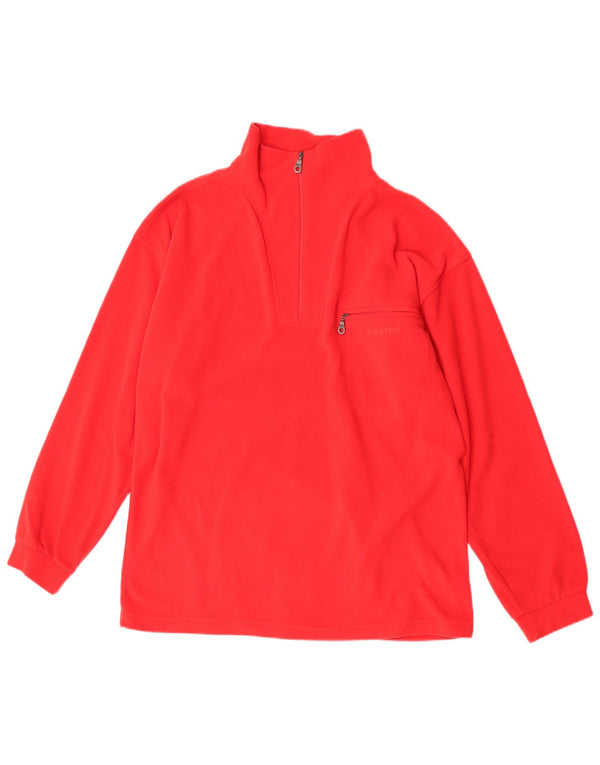 Schoffel Mens Zip Neck Fleece Jumper Médio Vermelho