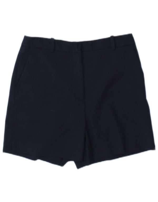 Zara Shorts Chino feminino de cintura alta pequeno W26 algodão azul marinho