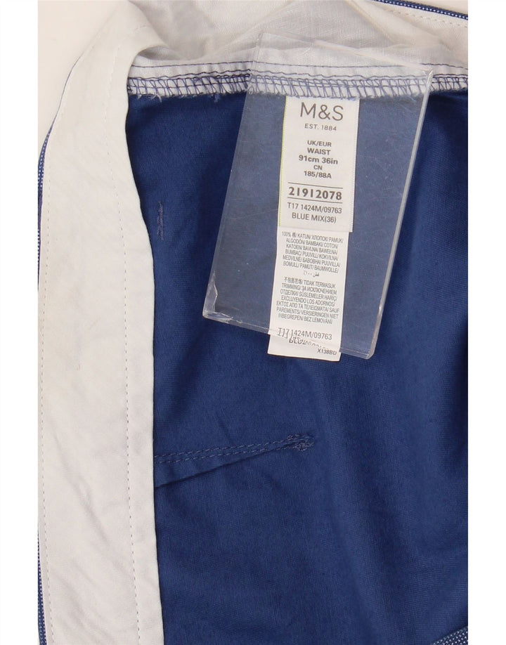 Shorts chino masculino MARKS & SPENCER W36 grande algodão azul