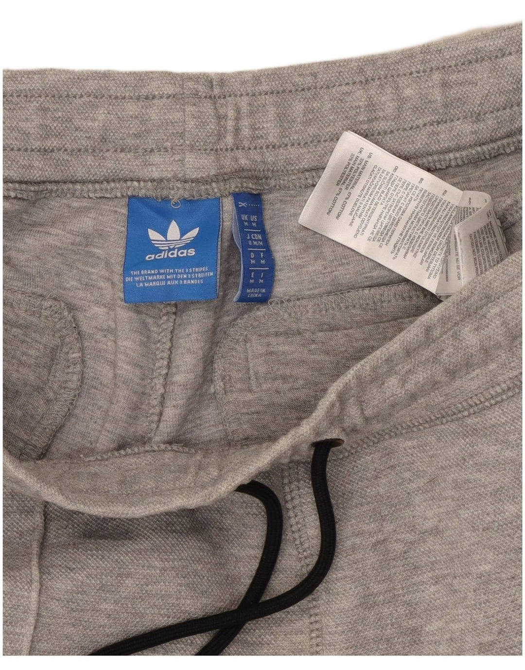 Adidas Mens Capri Calças de treino cinza médio algodão manchado
