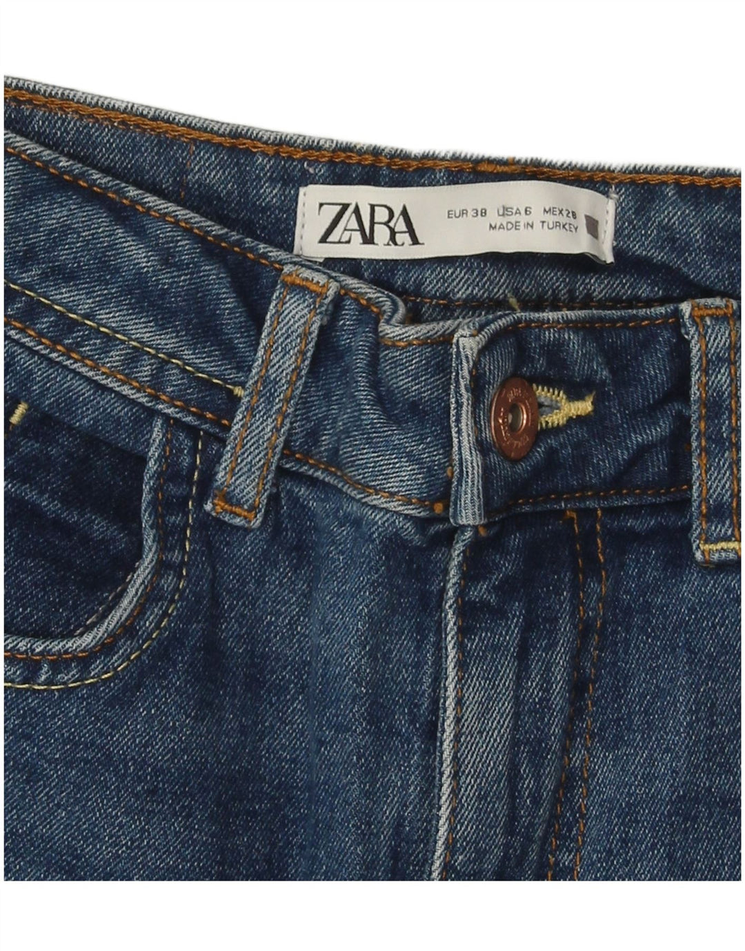 ZARA Jeans Slim Feminino EU 38 Pequeno W28 L27 Azul