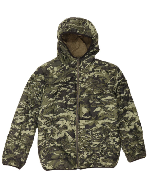 Casaco acolchoado com capuz para meninos UNDER ARMOUR 13-14 anos camuflagem cáqui