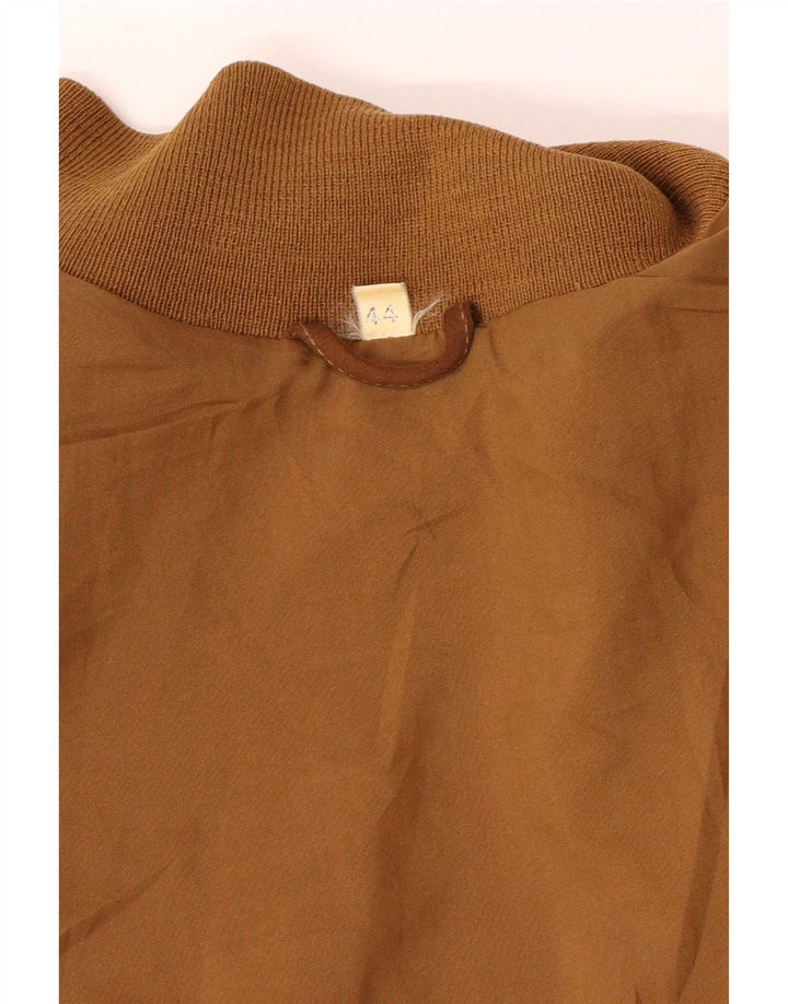Jaqueta bomber de camurça superdimensionada feminina vintage IT 44 bege médio
