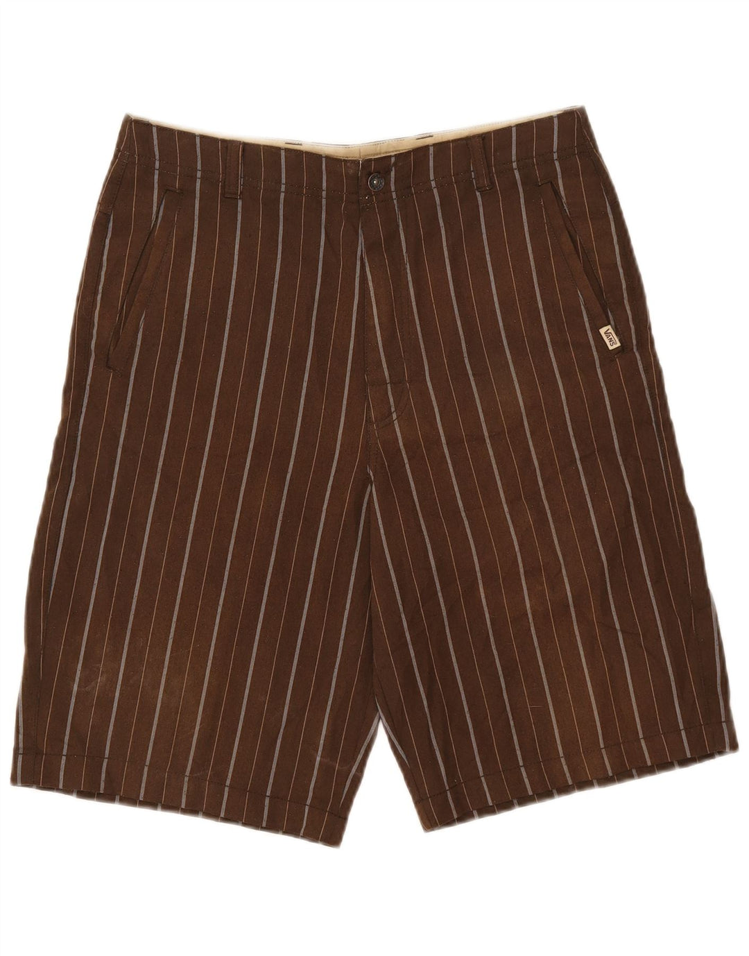 Shorts Chino Masculino Vans W28 Pequeno Poliéster Listrado Marrom