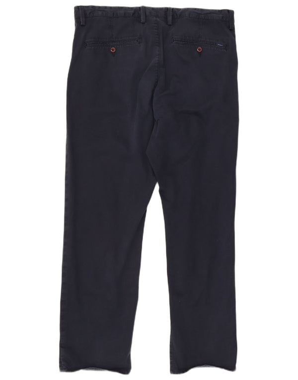 Calça chino reta masculina Gant W38 L32 algodão azul marinho