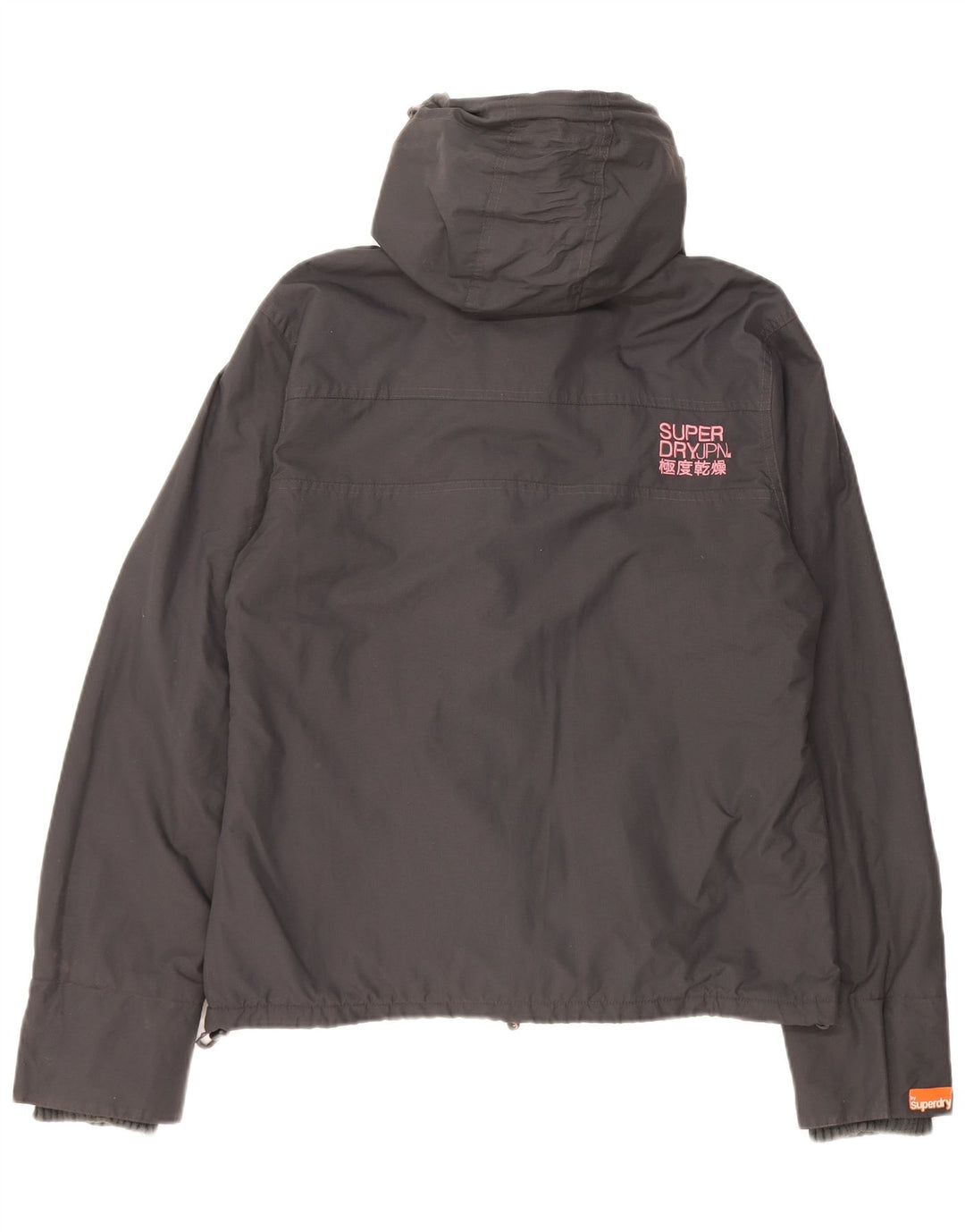 Jaqueta corta-vento feminina Superdry com capuz UK 18 XL cinza nylon