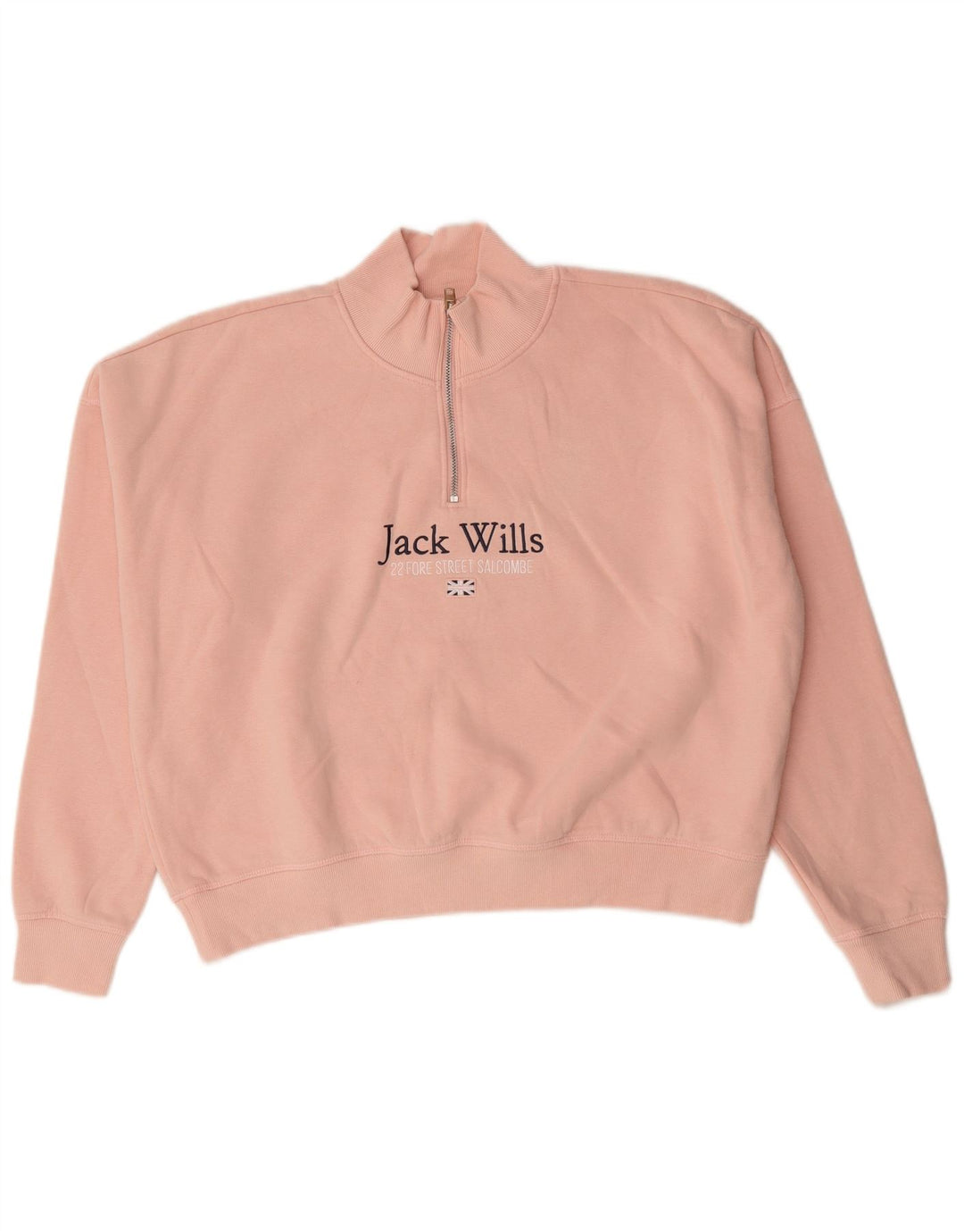 Jack Wills moletom feminino grande com estampa gráfica Reino Unido 14 grande rosa