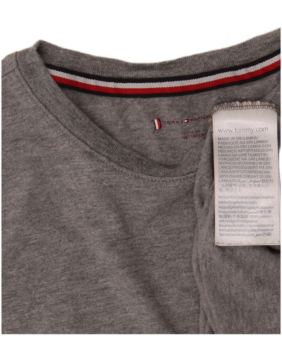 Camiseta masculina TOMMY HILFIGER 13-14 anos algodão cinza
