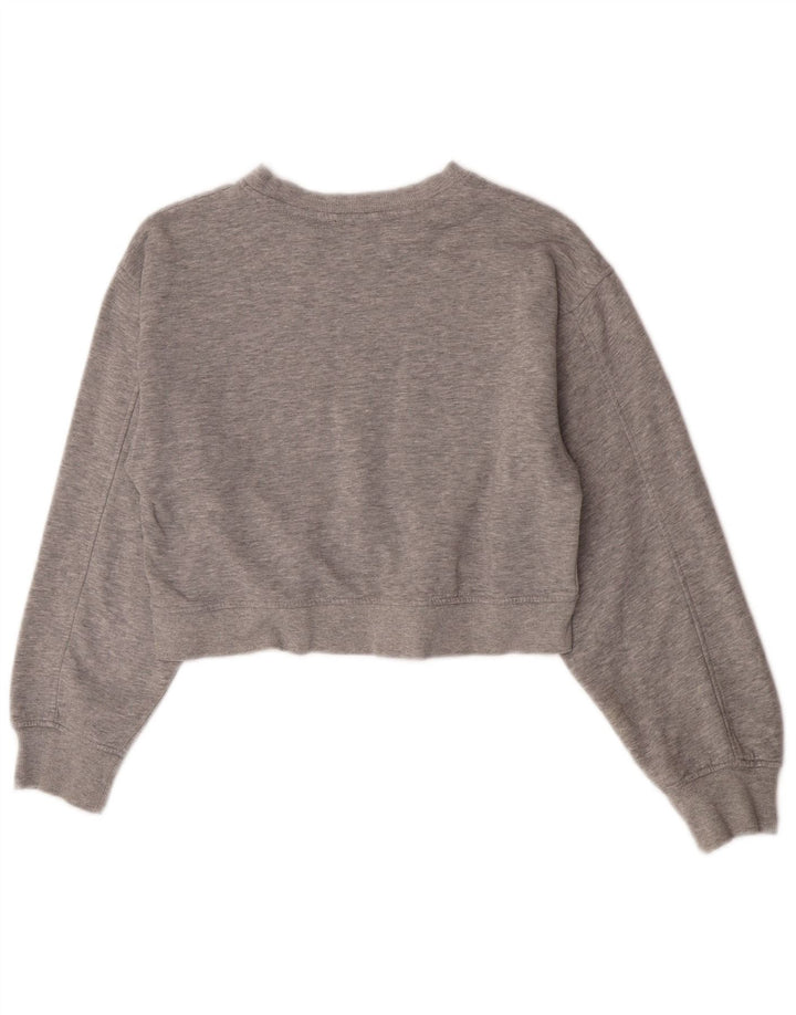 Zara Womens Crop Sweatshirt Jumper Reino Unido 12 Médio Cinza