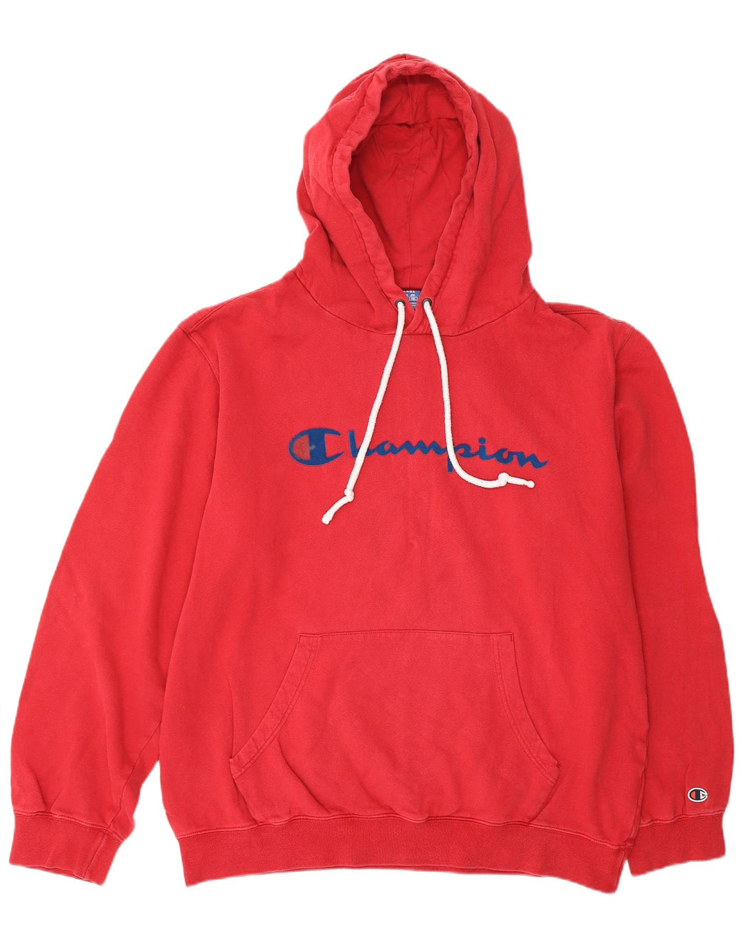CHAMPION Mens Graphic Hoodie Jumper XL Algodão Vermelho