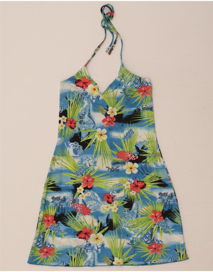 Vestido frente única feminino O'NEILL Reino Unido 14 grande poliamida floral multicolorida