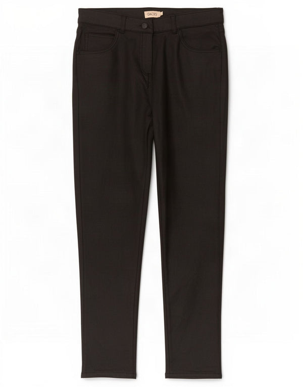Calça feminina casual encerada fina da Dack IT 48 XL W32 L30 algodão preto
