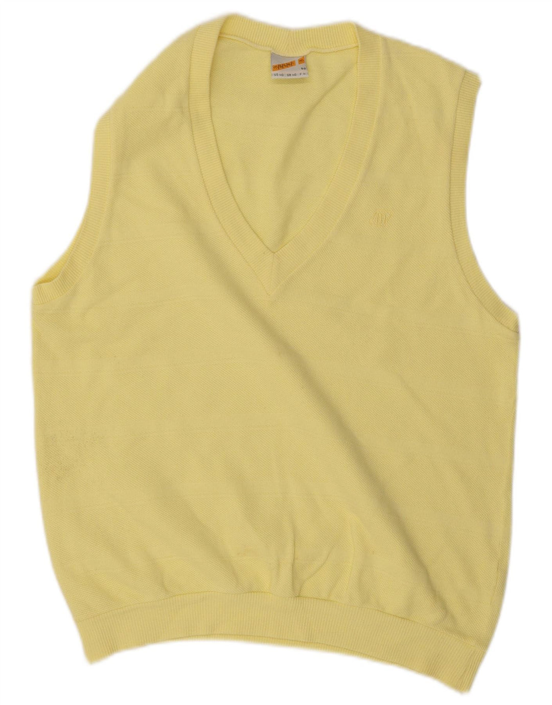Maser M Mens Vest Tank Top UK 40 Algodão Amarelo Médio