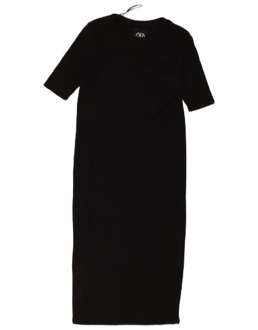 Vestido maxi feminino Zara Reino Unido 8 pequeno poliéster preto