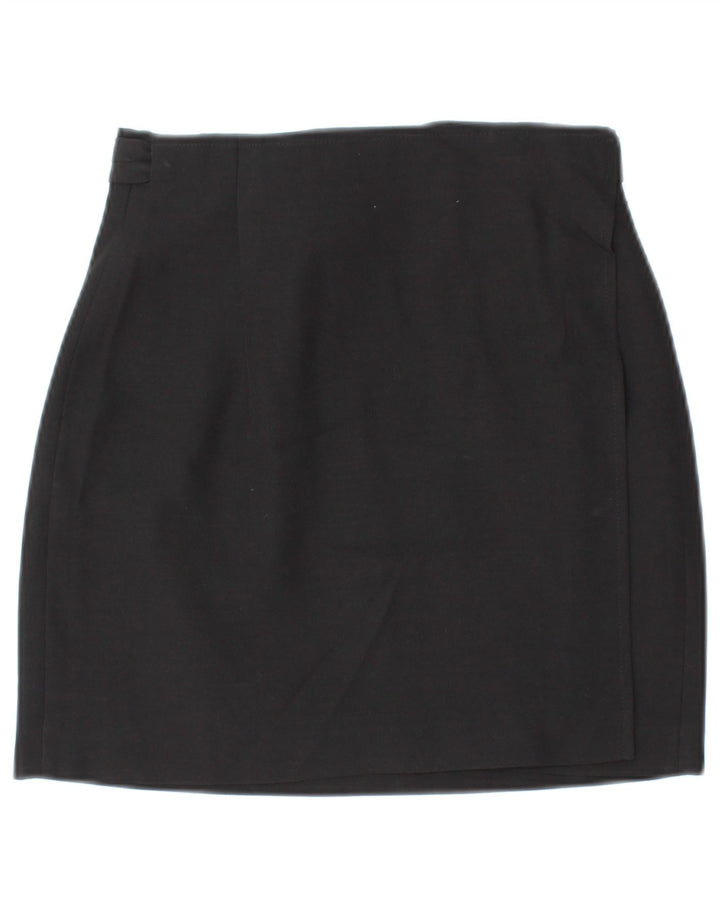 Mini saia feminina VINTAGE IT 42 médio W26 lã preta