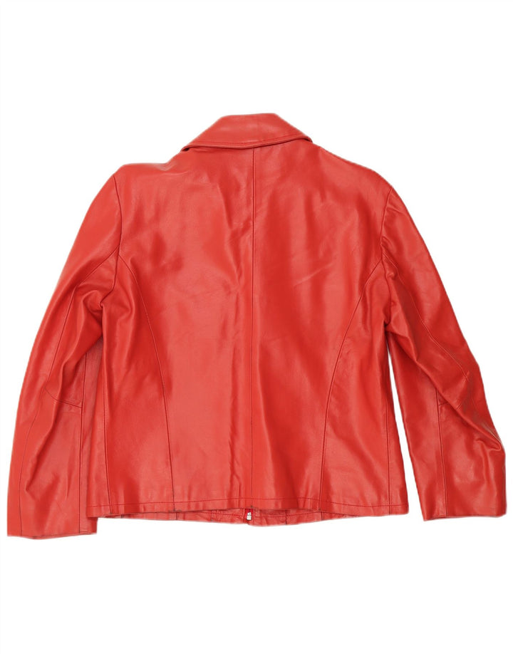 Jaqueta de couro feminina vintage IT 48 XL couro vermelho