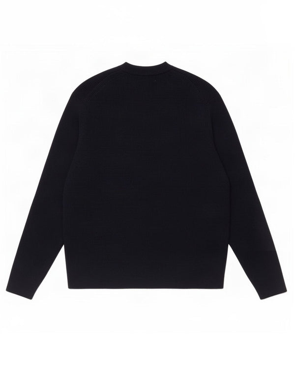 Suéter masculino Zara com gola redonda e acrílico azul marinho médio