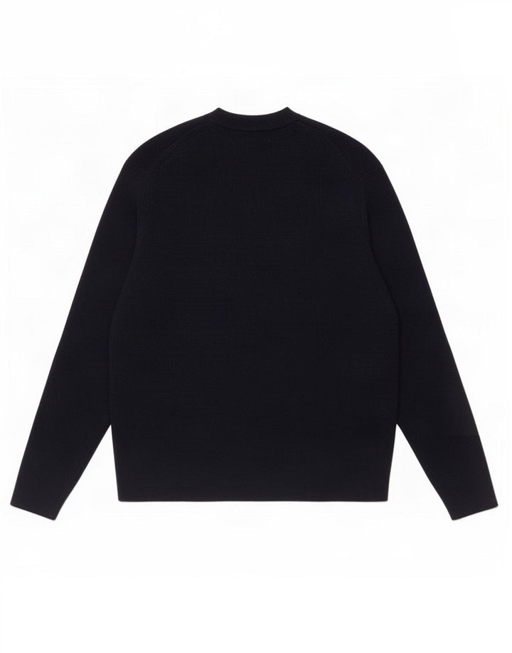 Suéter masculino Zara com gola redonda e acrílico azul marinho médio