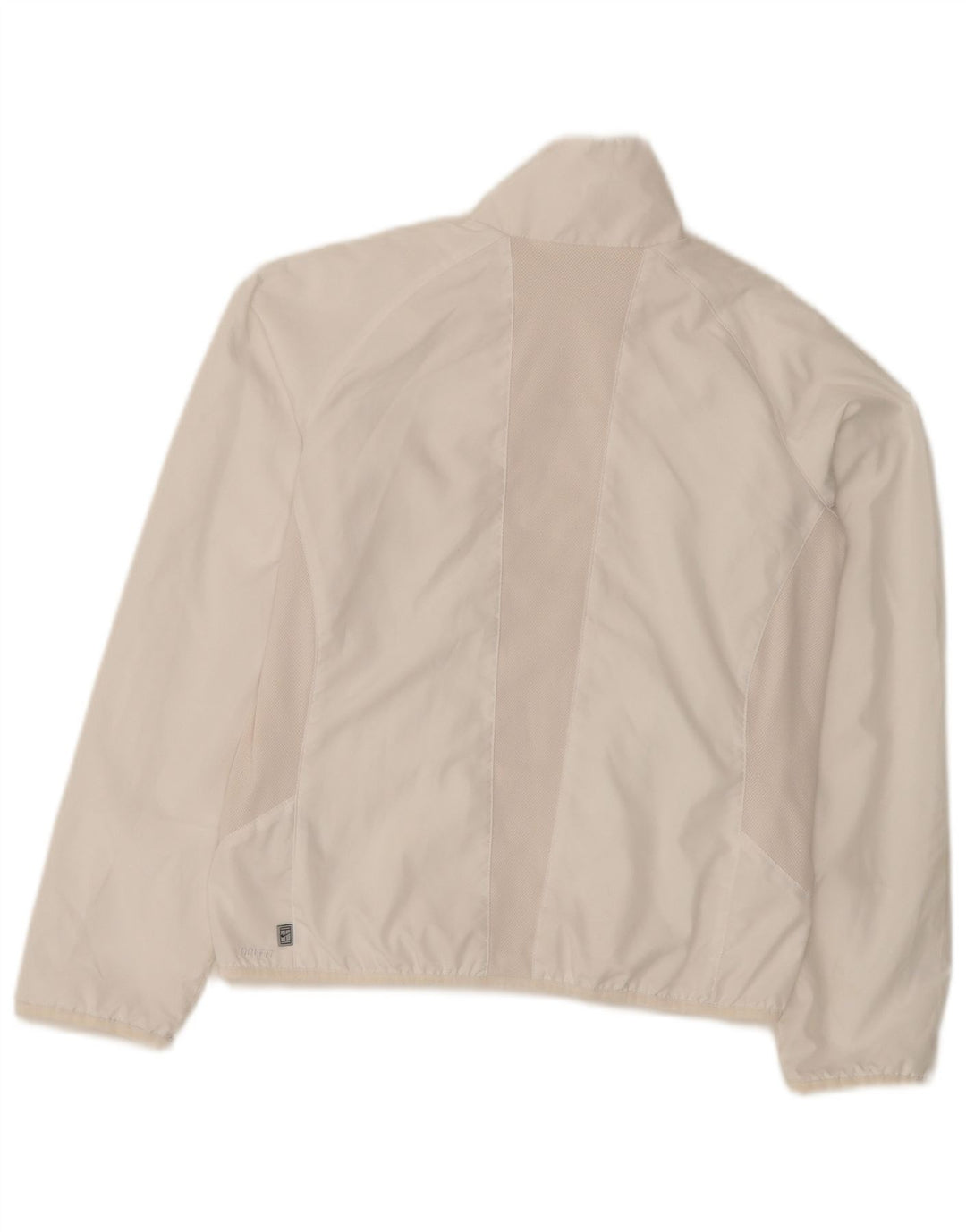 NIKE Womens Tracksuit Top Jacket UK 14 Médio Branco Poliéster