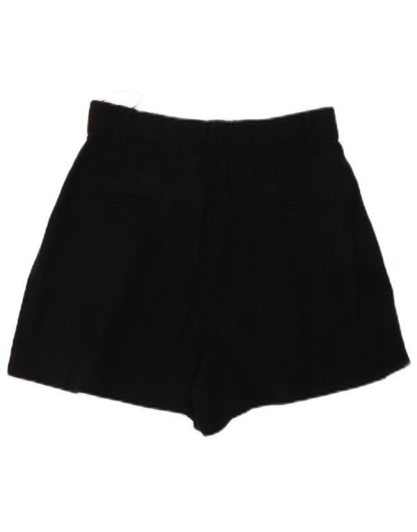 Zara Shorts Chino feminino de cintura alta XS W24 preto Lyocell